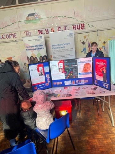 Childhood Imms stand at the Netherley event